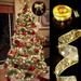 Mairbeon 1m/2m LED Christmas Ribbon Bronzing Double-sided Battery Powered Super Bright Warm/Colorful Light Xmas Indoor Outdoor Ornament String Lamp