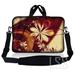 Laptop Skin Shop 17-17.3 inch Neoprene Laptop Sleeve Bag Carrying Case with Handle and Adjustable Shoulder Strap - Gold Flower Floral