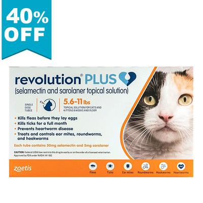 40% Off Revolution Plus For Medium Cats 5.5-11lbs (Orange) 3 Pack