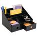 InterDesign Linus Desk Organizer with Drawers Black