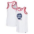 Girls Youth New Era White Atlanta Braves Pinstripe Tank Top