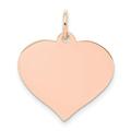 14K Rose Gold Charm Pendant 22 mm 18 Heart Disc