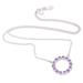 Amethyst Flourish,'Sterling Silver and Amethyst Pendant Necklace from Bali'