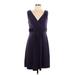 David's Bridal Cocktail Dress - Party V Neck Sleeveless: Purple Solid Dresses - Women's Size 12