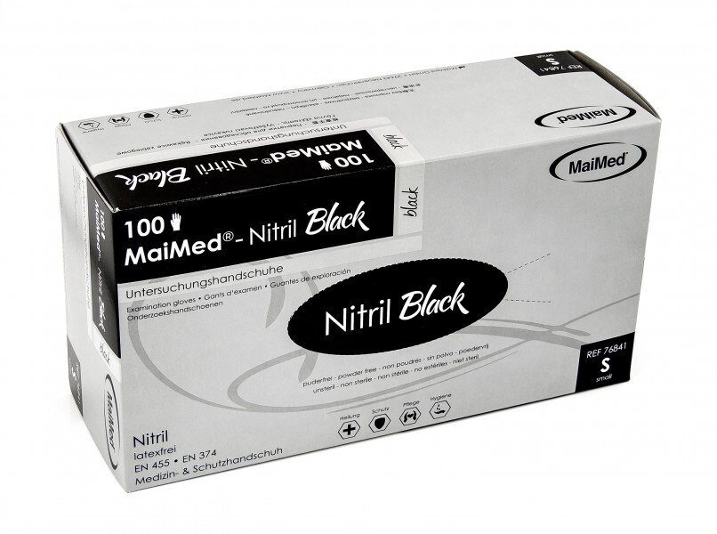 1000 Einmal U-Handschuhe, MaiMed BLACK Nitril puderfrei Gr. S Image