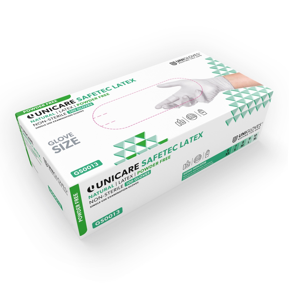 1000 Latexhandschuhe Unigloves Safetec - Gr. XS - weiß - Einmalhandschuhe Image