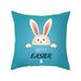 Moocorvic Easter Pillow Easter Decor Easter Pillow Covers Rabbit Easter Bunny Egg Decorative Throw Pillow Sofa Cushion Cover Home Decor Pillow for Outdoor Easter Gifts Easter Toys