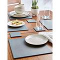 Very Home Set Of 8 Grey/Black Reversible Faux Leather Placemats And Coasters