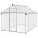 Outsunny 6 x 10ft Polycarbonate Greenhouse with Rain Gutters, Large Walk-In Green House with Door and Window, Garden Plants Grow House with Aluminium