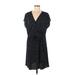 B Collection by Bobeau Casual Dress - Wrap: Black Polka Dots Dresses - Women's Size Medium