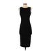 Alice + Olivia Casual Dress - Midi Crew Neck Sleeveless: Black Solid Dresses - Women's Size Small