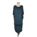 New York & Company Casual Dress - Shift: Teal Solid Dresses - Women's Size X-Small