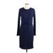 MICHAEL Michael Kors Casual Dress - Sheath: Blue Solid Dresses - Women's Size Large