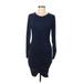 Velvet Torch Casual Dress - Bodycon: Blue Print Dresses - Women's Size Medium