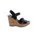 Kork-Ease Wedges: Black Print Shoes - Women's Size 7 - Open Toe