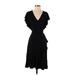 Banana Republic Casual Dress - Wrap: Black Dresses - Women's Size Small Petite