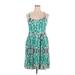 Cynthia Rowley TJX Cocktail Dress - A-Line Scoop Neck Sleeveless: Teal Dresses - Women's Size 1X