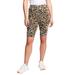 Plus Size Women's Classic Bike Shorts by June+Vie in Natural Cheetah (Size 30/32)