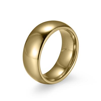 Fingerring ZEEME "Edelstahl gelb-vergoldet 8mm breit" Gr. 16, gelb, Fingerringe, Damen, 016 (50,5), Edelstahl Image