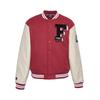 Bomberjacke FUBU "Fubu Herren FM233-009-1 FUBU College Varsity Jacket", Herren, Gr. M, rot (dunkelrot, creme, schwarz), 70% Polyester, 30% Wolle, mehrfarbig, casual, normal, amerikanischer Ausschnitt, Langarm, Jacken