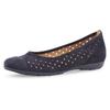 Ballerina GABOR, Damen, Gr. 38,5, blau (nachtblau), Nubukleder, sportlich, Schuhe, Slipper, Businessschuh, Halbschuh mit Hovercraft Luftkammerlaufsohle