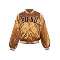 Bomberjacke FUBU "Herren FM233-001-1 College Satin Varsity Jacket" Gr. XXL, braun (brown, black, creme) Herren Jacken Sportjacken