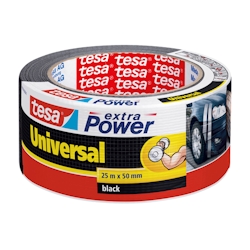tesa Klebeband extra Power Universal Schwarz 50 mm (B) x 25 m (L) Kraftklebeband Image