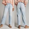 Anthropologie Jeans | Anthropologie Pilcro The Breaker Relaxed Jean Light Wash Tapered Pleated Size 30 | Color: Blue/White | Size: 30