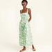 J. Crew Dresses | J.Crew Gathered Tank Midi Dress In Lime Cherry Blossoms Green White 2 | Color: Green/White | Size: 2