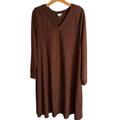Lularoe Dresses | Lula Roe Dress Size Xl Brown Long Sleeves A-Line Women Dress | Color: Brown | Size: Xl