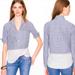 J. Crew Tops | J Crew Gingham Long Sleeve Popover Button-Down Blouse | Color: Blue/White | Size: 8