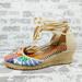 Coach Shoes | Coach Kerrie Patchwork Espadrilles Colorful Summer Wedges M877 | Color: Blue/Tan | Size: L11 R8