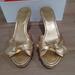 Coach Shoes | Coach Karen Metallic Gold Bow Kid Sandals Size 6 Medium New In Box | Color: Gold | Size: 6