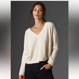 Anthropologie Tops | Anthropologie Pilcro Long Sleeve V Neck Top, Petite Medium | Color: Cream | Size: Mp