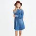 Madewell Dresses | Madewell Denim Medium Wash Long Sleeve Oversized Ex-Boyfriend Shirtdress Ab264 | Color: Blue | Size: Xs