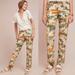 Anthropologie Pants & Jumpsuits | Anthropologie Chino Floral Bird Botanical Relaxed Pants Tropical Print Trousers | Color: Green/Tan | Size: 26