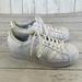 Adidas Shoes | Adidas Superstar White On White With Gold Accents Sneakers | Color: Gold/White | Size: 8