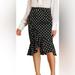 Ralph Lauren Skirts | Lauren By Ralph Lauren 100% Silk Polka Dot High Low Ruffle Midi Skirt 10 | Color: Black | Size: 10