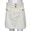 Free People Skirts | Free People Skirt Womens 2 White Braided Baby Mini Skirt Neutral Minimalist | Color: White | Size: 2