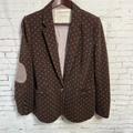 Anthropologie Jackets & Coats | Anthropologie Cartonnier Medium Jacket Blazer Brown Polka Dot Elbow Patches | Color: Brown | Size: M