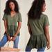 Anthropologie Tops | Anthropologie Maeve Forest Green V Neck Tee Sz S | Color: Green | Size: S