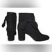 Madewell Shoes | Madewell The Esme 7.5 Us Women's Bow Black Premium Suede Leather Ankle Zip Boots | Color: Black | Size: 7.5