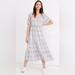 Madewell Dresses | Madewell Puff Sleeve Faux Wrap Dress | 16 Nwt | Color: Blue/White | Size: 16