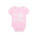 Hanes Short Sleeve Onesie: Pink Floral Motif Bottoms - Size 0-3 Month