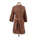 Anthropologie Casual Dress - Shirtdress Collared 3/4 sleeves: Brown Print Dresses - New - Women's Size 8