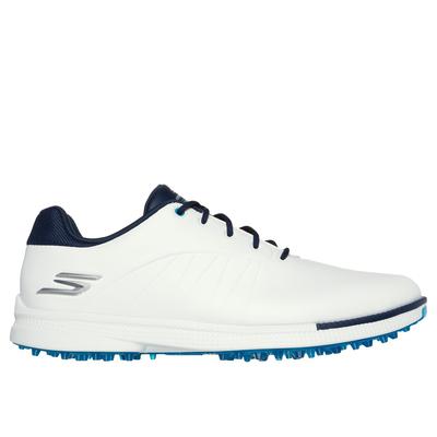 Skechers Men's GO GOLF Tempo GF Shoes | Size 11.0 Extra Wide | White/Navy | Synthetic/Textile