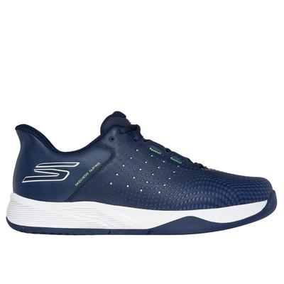 Skechers Men's Slip-ins Relaxed Fit: Viper Court Reload Sneaker|Size 10.5 Extra Wide|Navy/Yellow|Textile/Synthetic|Vegan|Machine Washable|Arch Fit