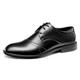 Ninepointninetynine Formal Shoes for Men Lace Up Round Captoe Derby Shoes Faux Leather Rubber Sole Slip Resistant Block Heel Low Top Non Slip Party (Color : Black, Size : 8 UK)