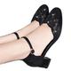 VIPAVA Women's high heels Women High Heels Sandals Ladies Summer Fine Heel Baotou Buckle Shoes Women Shoes Black Work Wedding Shoe (Size : 5.5 UK)