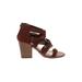 Just Fab Heels: Brown Solid Shoes - Women's Size 10 - Open Toe